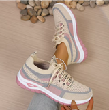 Eirlys - federleichte Sneaker – Khaki-Rosa