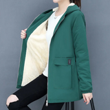 Kaleia – lässige kapuzenjacke für damen – Dunkelgrün