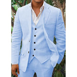 Herren Set | Dreiteilig mit Blazer, Weste und Hose – Himmelblau