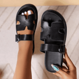 Weiche, schlichte Sandalen für Frauen – Schwarz
