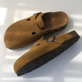Unisex Pantoffeln aus veganem Leder – Handgefertigt & Komfortabel – Braun