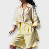 Isa – Hemd-Set mit Shorts – Gelb