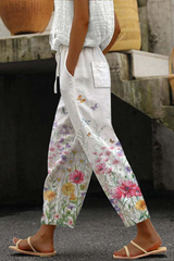 Airish - Casual Unique Printed Button Pocket Pants – Gelb