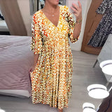 Frieda | Luftiges Sommerkleid mit V-Ausschnitt – Gelb