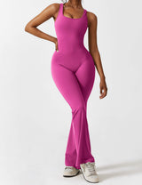 Sienna | Rückenfreier Flare-Jumpsuit – Rosa