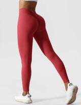 Selina | Nahtlose High-Waist Scrunch Leggings – Kirsche