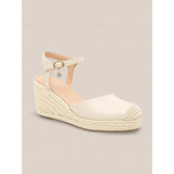 Pomeline – Boho-Espadrille-Keilsandalen mit funkelndem Charme – Apricot