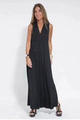 Claire | Elegantes langes Kleid – Schwarz
