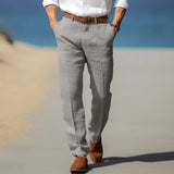 HERRLICHE PREMIUM-LINENHOSE (MIT GÜRTELSCHLAUFEN) – Grau