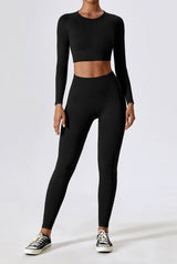Zahara | Nahtloses Zweiteiliges Sport-Set – Schwarz