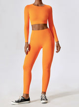 Zahara | Nahtloses Zweiteiliges Sport-Set – Orange