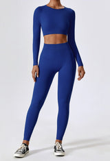Zahara | Nahtloses Zweiteiliges Sport-Set – Blau