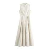 Zaira | Damen Maxikleid A-Linie Elegant Leicht Sommer – Gebrochenes Weiß