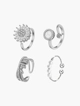 Eliz Angst-Spinner-Ring-Set – Silber