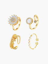 Eliz Angst-Spinner-Ring-Set – Gold