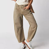 Danica | High-Waisted Wide Leg Denim Jeans – Beige