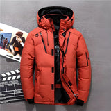 Lewis - Luxuriöse Daunenjacke – Orange